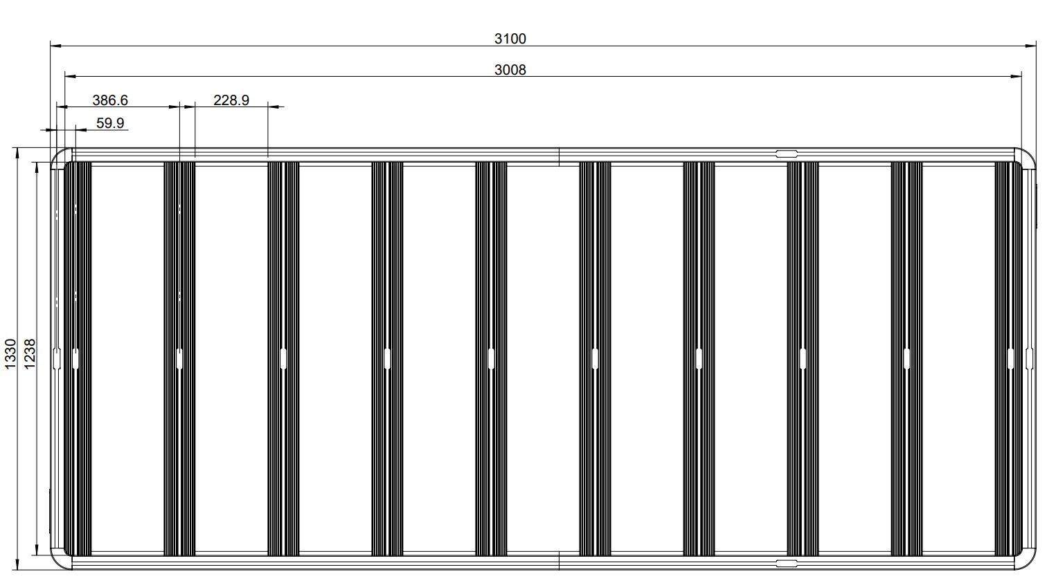 10x OZ310 Tradesman Roof Platform 1330x3100MM for Hiace 100 and Hiace 200 Series