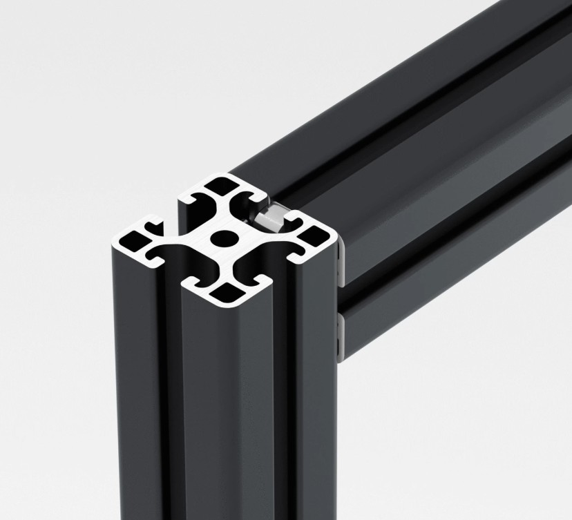 2x OZ4040 140CM Black Anodized 6063-T5 Aluminium Extrusion T-Slot Profile