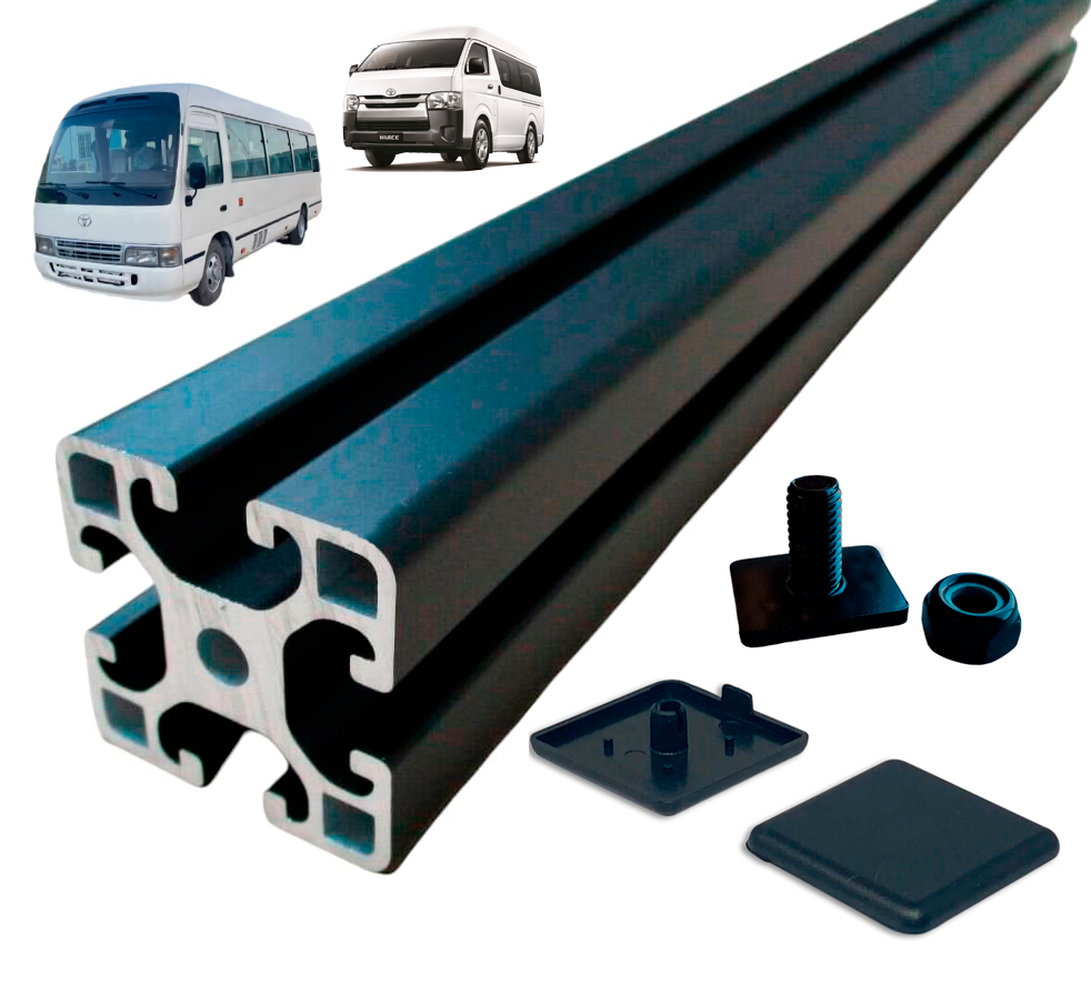 2x OZ4040 180CM Black Anodized 6063-T5 Aluminium Extrusion T-Slot Profile