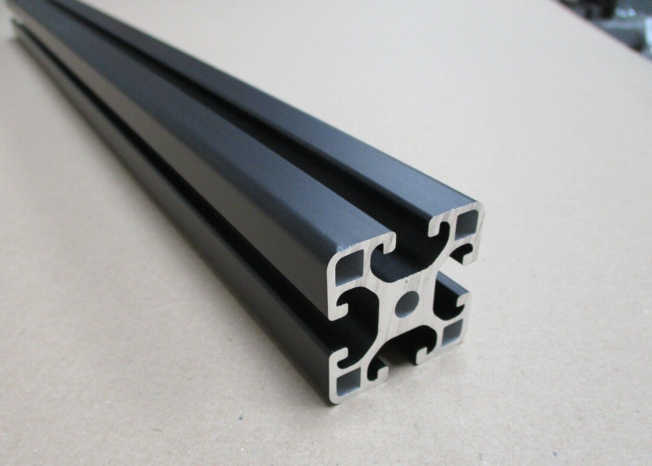 8x OZ4040 Black Anodized 6063-T5 Aluminium Extrusion T-Slot Profile